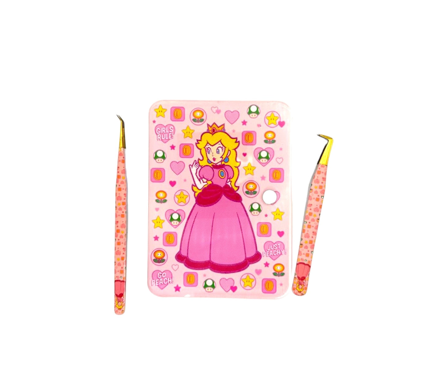 3pc Princess Peach Fibertip Tweezer Bundle